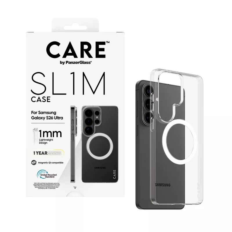 Etui do telefonu PanzerGlass CARE™ SL1M przezroczyste z Qi dla Samsung Galaxy S26 Ultra (6.9 cala)
