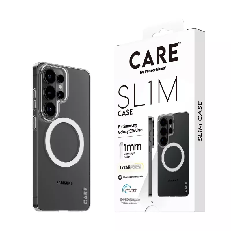 Etui do telefonu PanzerGlass CARE™ SL1M przezroczyste z Qi dla Samsung Galaxy S26 Ultra (6.9 cala)