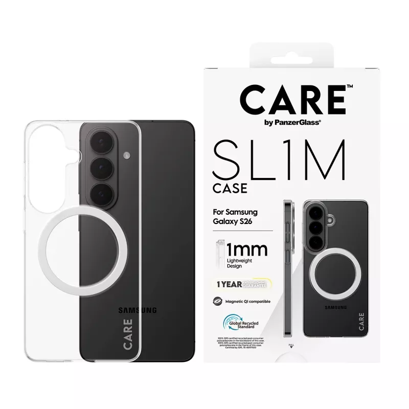 PanzerGlass CARE™ SL1M przezroczyste etui ochronne z Qi do Samsung Galaxy S26, pasuje do ekranów do 16 cm (6,3 cala)