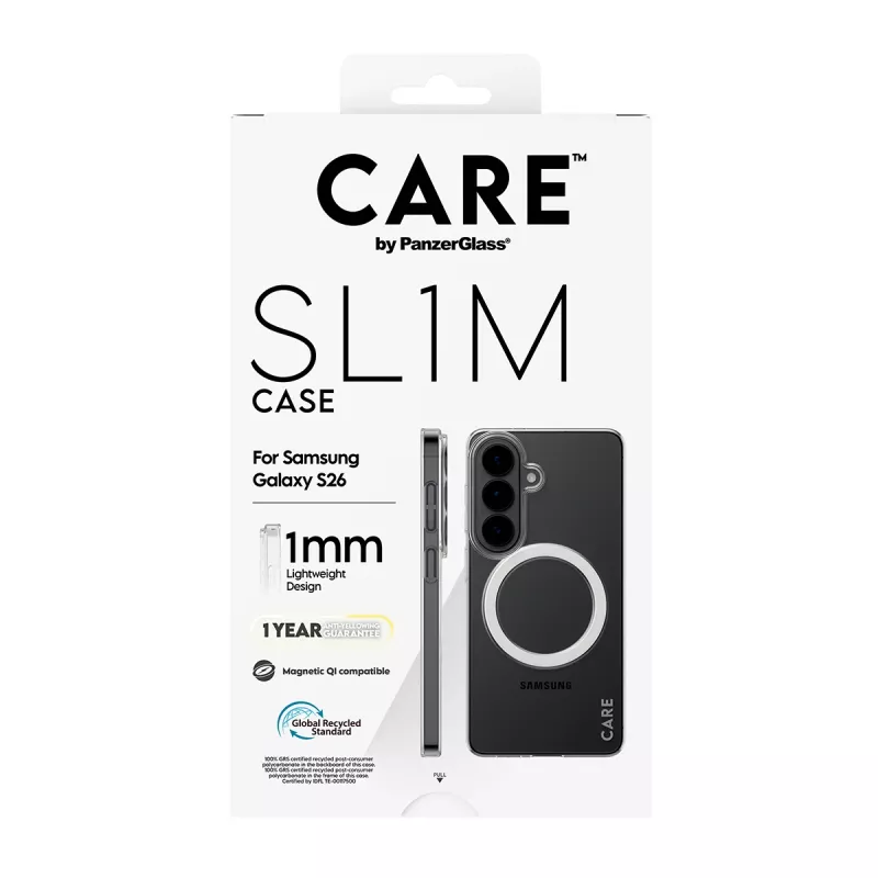 PanzerGlass CARE™ SL1M przezroczyste etui ochronne z Qi do Samsung Galaxy S26, pasuje do ekranów do 16 cm (6,3 cala)