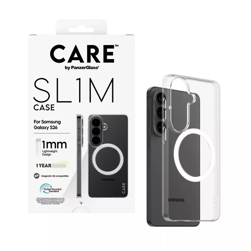 PanzerGlass CARE™ SL1M przezroczyste etui ochronne z Qi do Samsung Galaxy S26, pasuje do ekranów do 16 cm (6,3 cala)