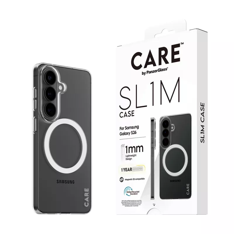 PanzerGlass CARE™ SL1M przezroczyste etui ochronne z Qi do Samsung Galaxy S26, pasuje do ekranów do 16 cm (6,3 cala)