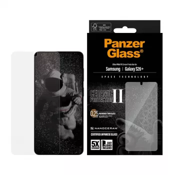 PanzerGlass ® Ceramic Ochrona ekranu Samsung Galaxy S26+ | Ultra-Wide Fit z EasyAligner