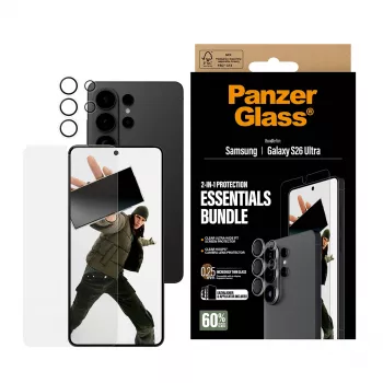 Zestaw ochronny na ekran PanzerGlass Hoops 2-w-1 do Samsung Galaxy S26 Ultra — szkło hartowane + PET, przezroczysty, ultra-szerokie dopasowanie