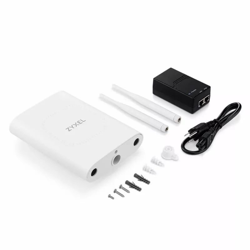 Bezprzewodowy punkt dostępowy Zyxel NWA55BE — dwuzakresowy 2,4/5 GHz, 5100 Mbit/s, PoE, biały