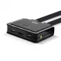 Lindy 2-portowy przełącznik KVM HDMI 4K60, USB 2.0 i Audio z kablami, 4096 x 2160 pikseli, 4K Ultra HD, montaż w szafie rack, czarny