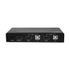 Lindy 2 Port HDMI 4K60, USB 2.0 i Audio KVM Switch, 4096 x 2160 pikseli, 4K Ultra HD, Czarny