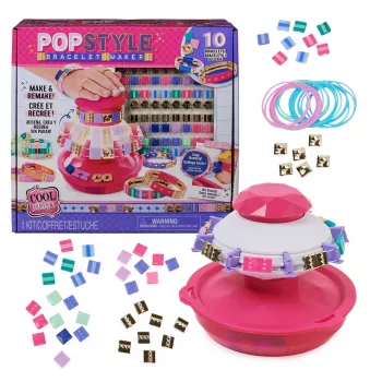 Zestaw do tworzenia bransoletek Cool Maker PopStyle z 170 koralikami, stwórz i przerób 10 (opakowanie może się różnić), zabawki artystyczne i rzemieślnicze dla dzieci od 7 lat