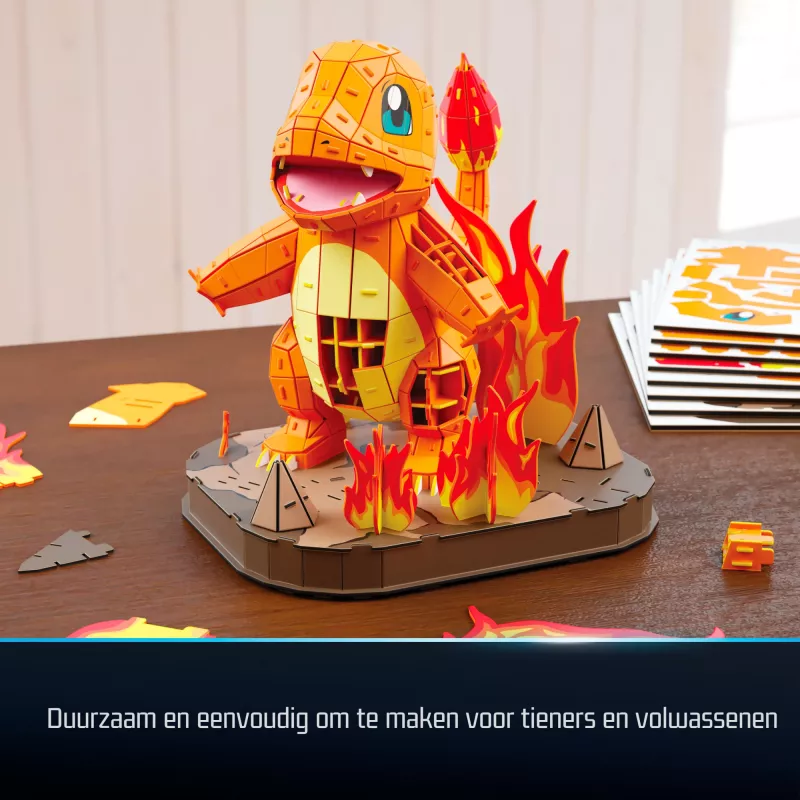 4D Build, zestaw modeli 3D Pokémon Charmander, figurka Pokémon, kolekcja Kanto First Partner, dekoracja na biurko, 241 elementów, od 12 lat