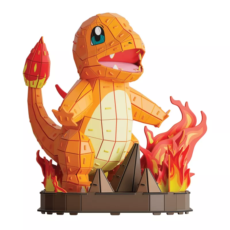 4D Build, zestaw modeli 3D Pokémon Charmander, figurka Pokémon, kolekcja Kanto First Partner, dekoracja na biurko, 241 elementów, od 12 lat