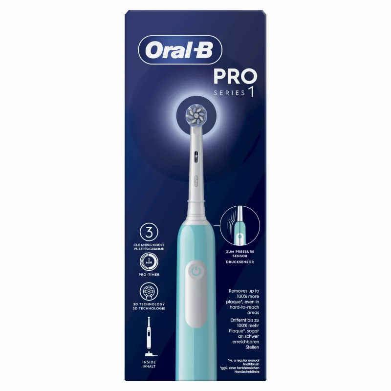 Szczoteczka obrotowo-oscylacyjna Oral-B Pro 1 Sensitive Clean dla dorosłych, niebieska