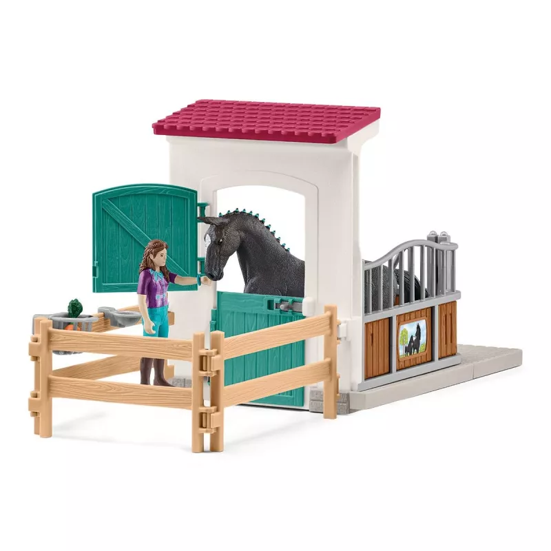 Zestaw Schleich HORSE CLUB koń w boksie z figurką Lisy i koniem Storm, farma, zalecany wiek 5–12 lat