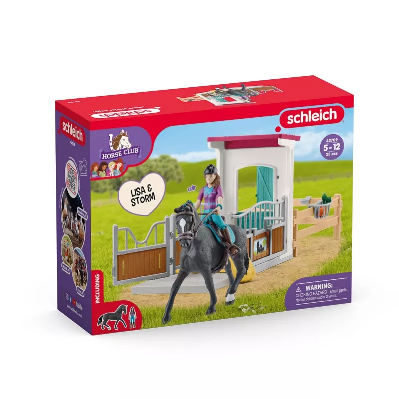Zestaw Schleich HORSE CLUB koń w boksie z figurką Lisy i koniem Storm, farma, zalecany wiek 5–12 lat