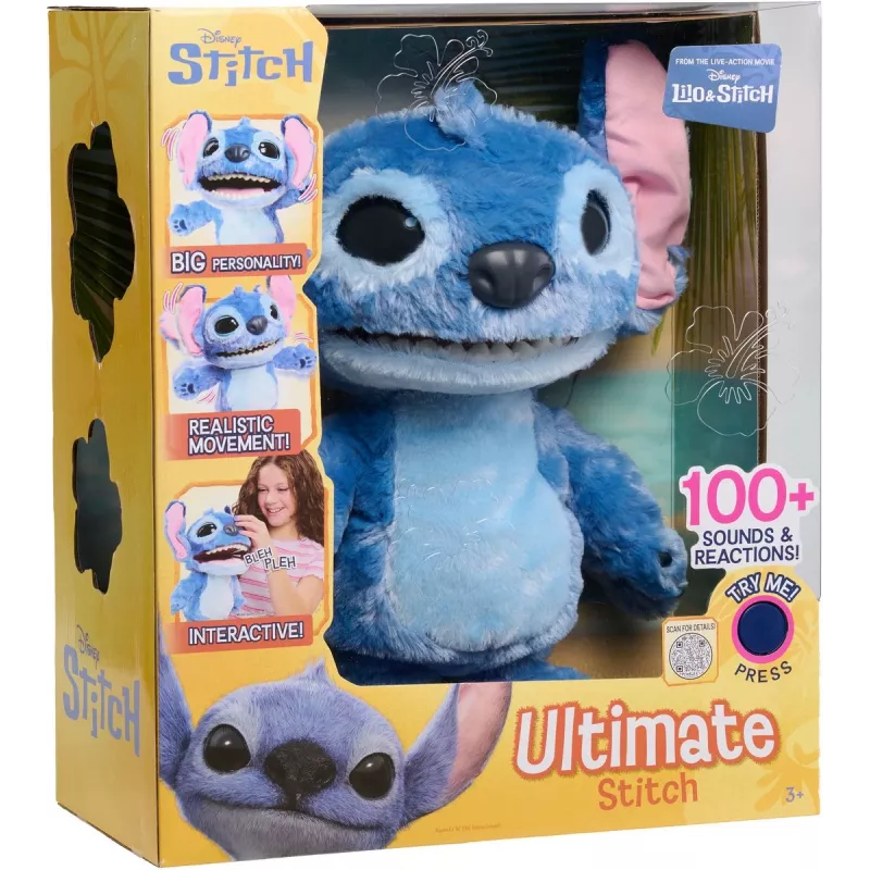Just Play Disney Stitch - Ultimate Stitch, Postać, 3 lat(a), Interaktywny, Dźwiękowy, AA, Baterie w zestawie