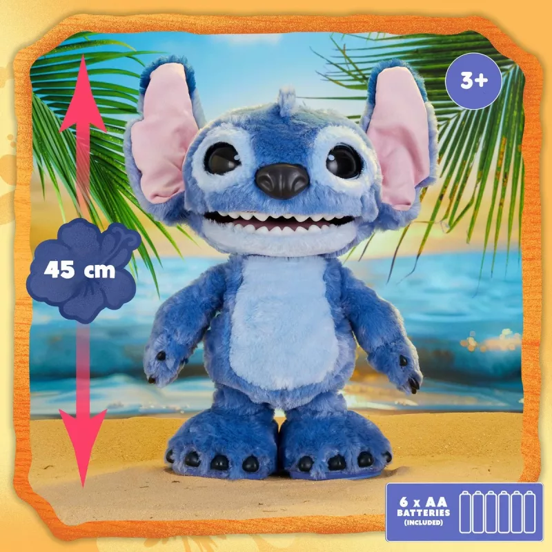 Just Play Disney Stitch - Ultimate Stitch, Postać, 3 lat(a), Interaktywny, Dźwiękowy, AA, Baterie w zestawie