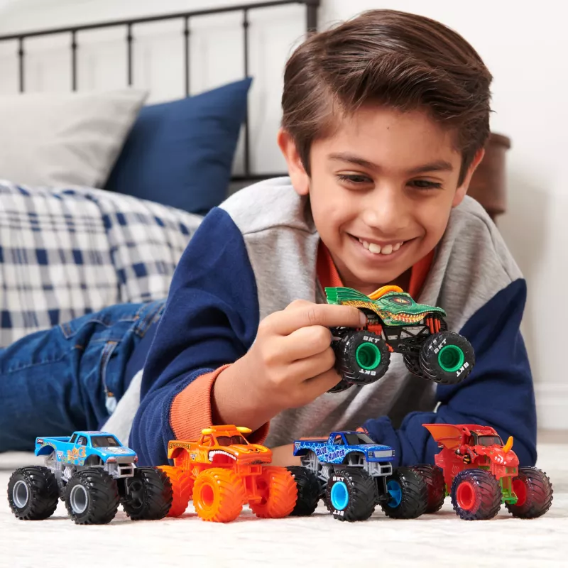 Monster Jam, Oficjalne Die-Cast Monster Trucki Batman vs. Megalodon, Skala 1:64, Zabawki dla Chłopców od 3 lat