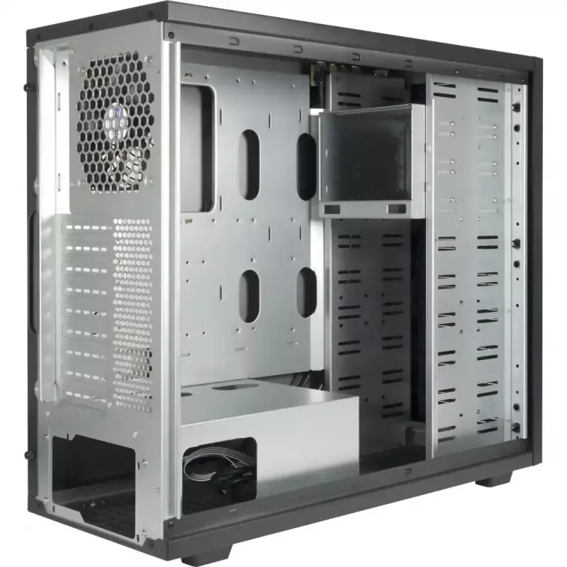 Obudowa komputerowa INTER-TECH 88887382 Micro Tower Czarna — Micro Tower, obsługuje ATX/EATX/SSI EEB/Micro ATX/Mini-ITX, 7 zatok 3,5 cala, 2 zatoki 2,5 cala, 10 zatok 5,25 cala, 2×USB 3.2 Gen1