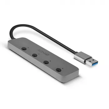 Lindy 4-portowy hub USB 3.0 z przełącznikami wł./wył.