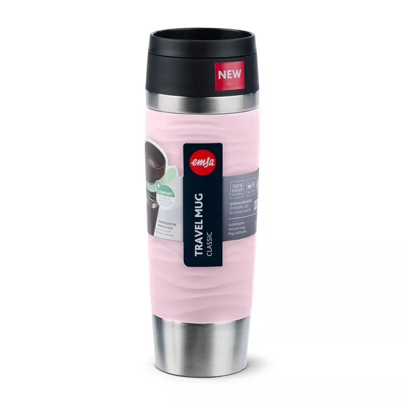 EMSA Travel Mug Waves Grande 500 ml Różowy, Stal nierdzewna