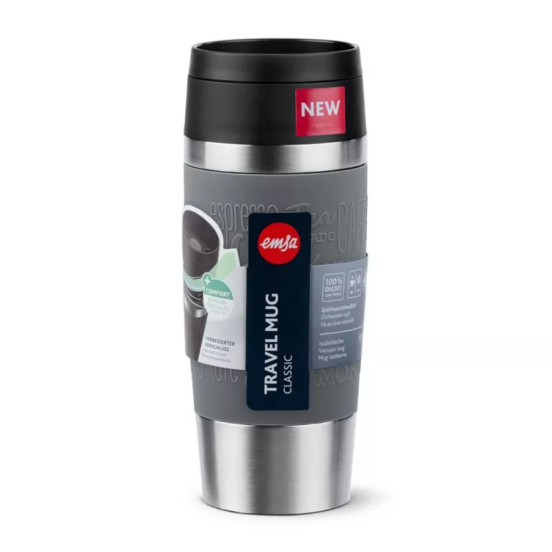 EMSA Travel Mug Classic 360 ml szary stal nierdzewna kubek termiczny