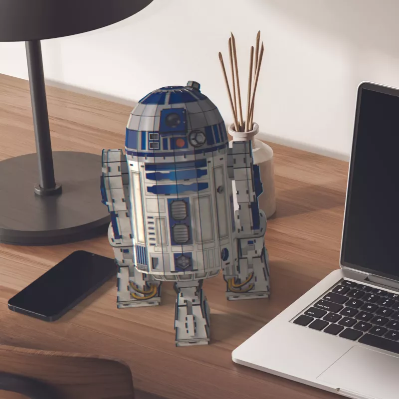4D Build, Star Wars R2-D2, zestaw modelu z kartonu, 201 szt. | Figurki Star Wars, dekoracja na biurko | Zabawki konstrukcyjne | Zestawy modeli 3D dla dorosłych i młodzieży 12+
