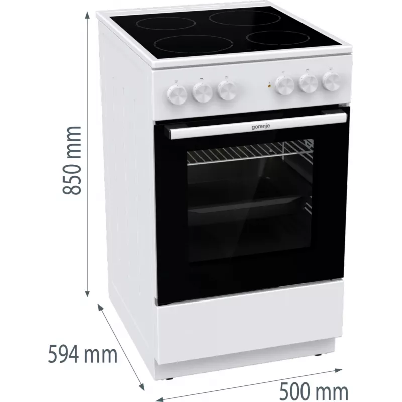 Gorenje GEC5A21WG Kuchenka wolnostojąca Elektryczna Płyta ceramiczna Biały