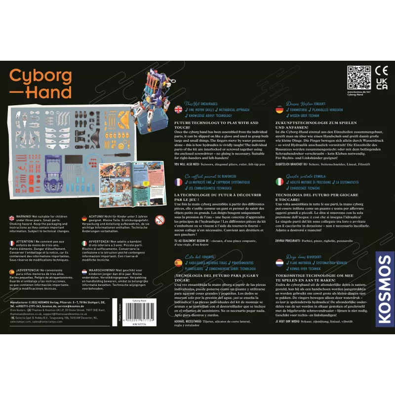 Kosmos Cyborg-Hand, Zestaw inżynieryjny, Inżynieria, 10 lat, Czarny