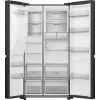 Hisense Side by Side Fridge RS818N4TFE, Freestanding, American Door, Czarny, Touch, LED, On-Door Display