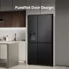 Hisense Side by Side Fridge RS818N4TFE, Freestanding, American Door, Czarny, Touch, LED, On-Door Display