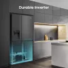 Hisense Side by Side Fridge RS818N4TFE, Freestanding, American Door, Czarny, Touch, LED, On-Door Display