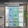Hisense Side by Side Fridge RS818N4TFE, Freestanding, American Door, Czarny, Touch, LED, On-Door Display