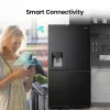 Hisense Side by Side Fridge RS818N4TFE, Freestanding, American Door, Czarny, Touch, LED, On-Door Display