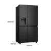 Hisense Side by Side Fridge RS818N4TFE, Freestanding, American Door, Czarny, Touch, LED, On-Door Display