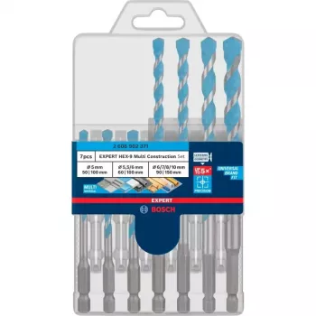 Zestaw wierteł Bosch EXPERT HEX-9 MultiConstruction, 7 szt. (Ø5, 5.5, 6, 7, 8, 10 mm)