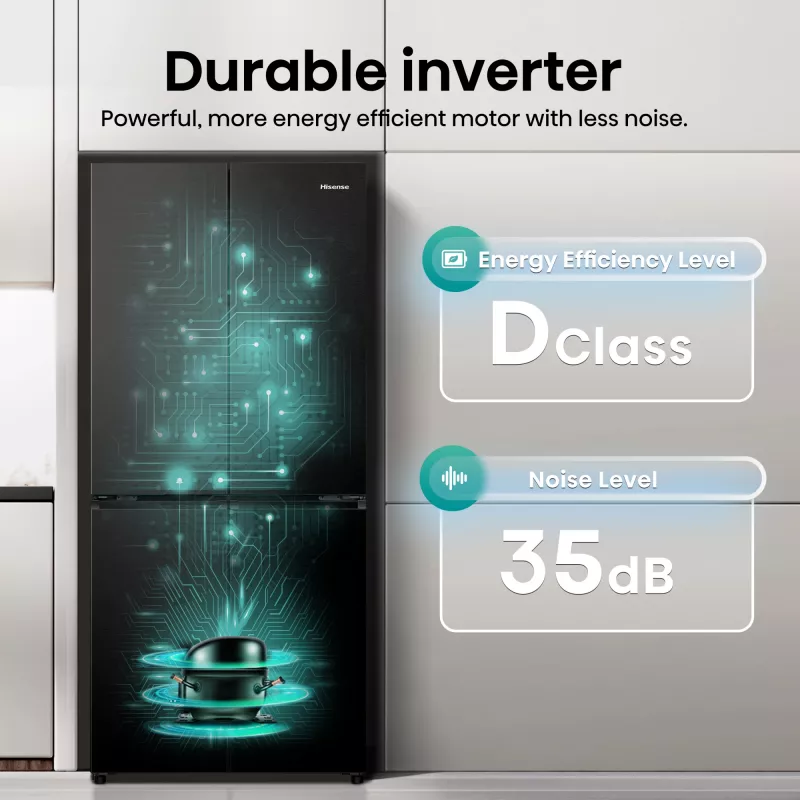 Hisense RQ5P470SAFD Wolnostojąca 483 L Czarna, Stal nierdzewna