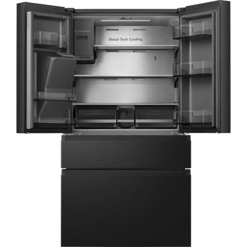 Lodówka side-by-side Hisense RF728N4SBFE wolnostojąca 560 L czarna