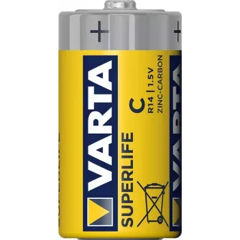 Bateria Varta Superlife C, cynkowo-węglowa, jednorazowego użytku, rozmiar C, 1,5 V, 50 mm