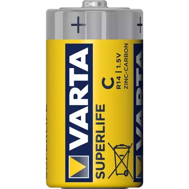 Bateria Varta Superlife C, cynkowo-węglowa, jednorazowego użytku, rozmiar C, 1,5 V, 50 mm
