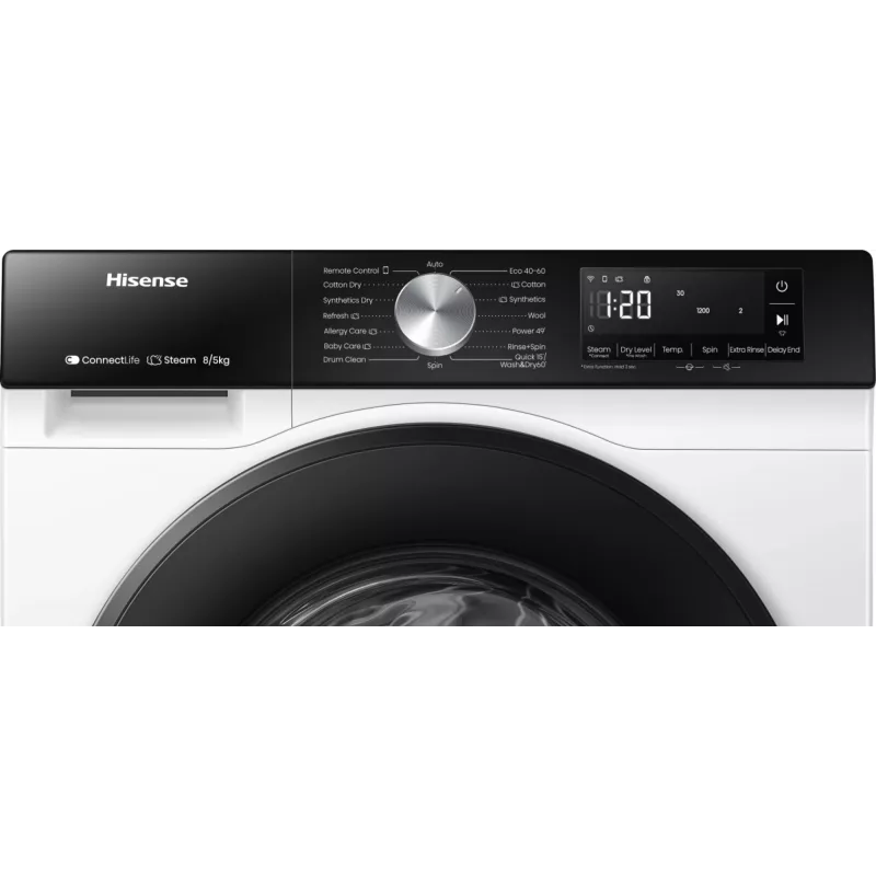 Pralko-suszarka Hisense WD3S8043BW3 wolnostojąca z załadunkiem od przodu biała