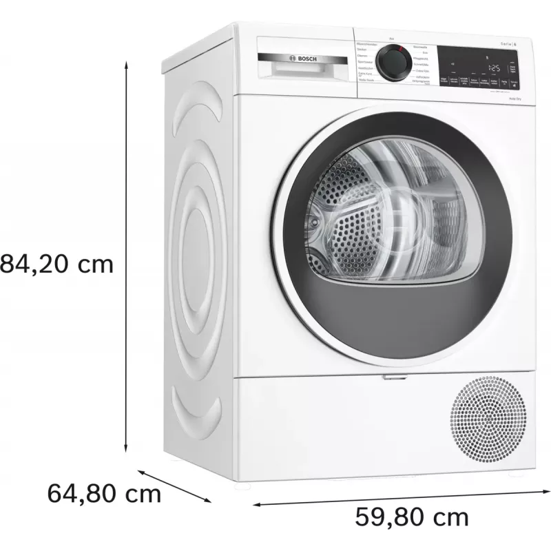 Suszarka Bosch Serie 6 WQG241001 Wolnostojąca Ładowanie od przodu 9 kg Biały