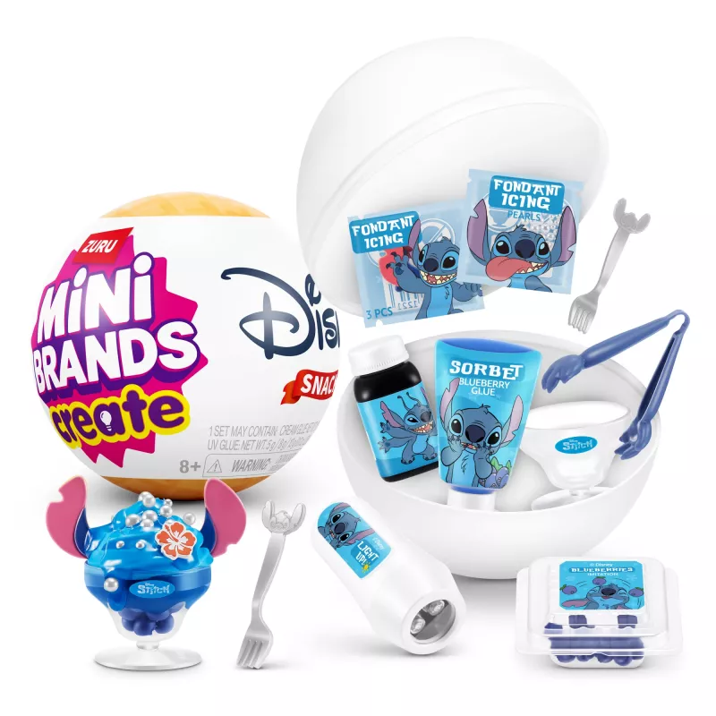 Mini Brands Create Disney Snacks Series 1 Capsule, Kuchnia, 8 lat, Baterie w zestawie, LR44, Wielokolorowy