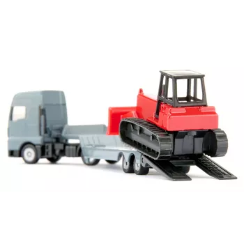 Siku Ciężarówka MAN z buldożerem, model Ciężarówka/Naczepa, 1:87, MAN, Szary, Czerwony, Chiny