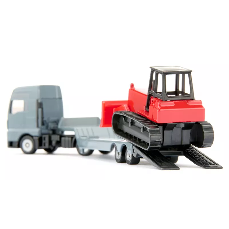 Siku Ciężarówka MAN z buldożerem, model Ciężarówka/Naczepa, 1:87, MAN, Szary, Czerwony, Chiny