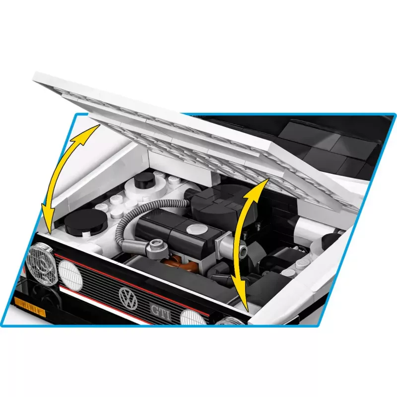 Zestaw modelarski w skali 1:12 Cobi Volkswagen Golf GTI 1976–1983 Edycja Executive — szczegółowa replika do złożenia