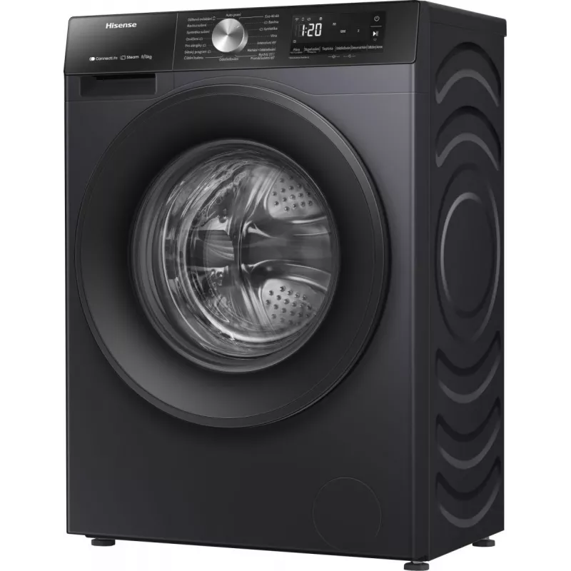 Hisense WD3S8043BB3 pralko-suszarka Wolnostojąca Ładowanie od przodu Czarny