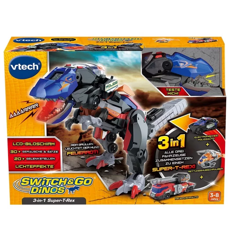 VTech Switch & Go Dinos 549504, 3 roku/ów, Dźwiękowe, Wielokolorowy, 1,24 kg