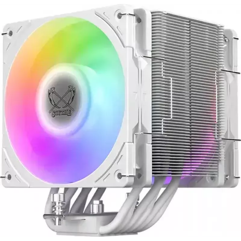Chłodzenie CPU SCYTHE Mugen 6 Dual Fan biały ARGB Edition, dwa wentylatory 120 mm, białe wykończenie
