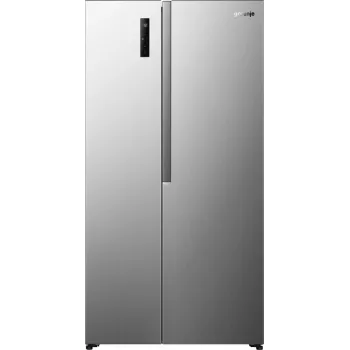 Lodówka Gorenje Side by side NRS917E41X SI, wolnostojąca, drzwi amerykańskie, szary, 2 drzwi, dotyk, LED
