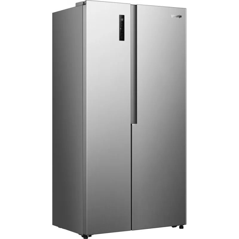 Lodówka Gorenje Side by side NRS917E41X SI, wolnostojąca, drzwi amerykańskie, szary, 2 drzwi, dotyk, LED