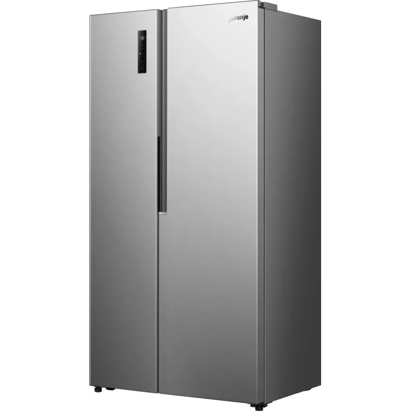 Lodówka Gorenje Side by side NRS917E41X SI, wolnostojąca, drzwi amerykańskie, szary, 2 drzwi, dotyk, LED